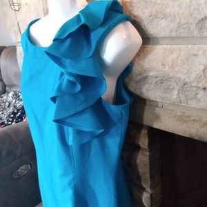 Calvin Klein Size 12 Blue Ruffle Dress